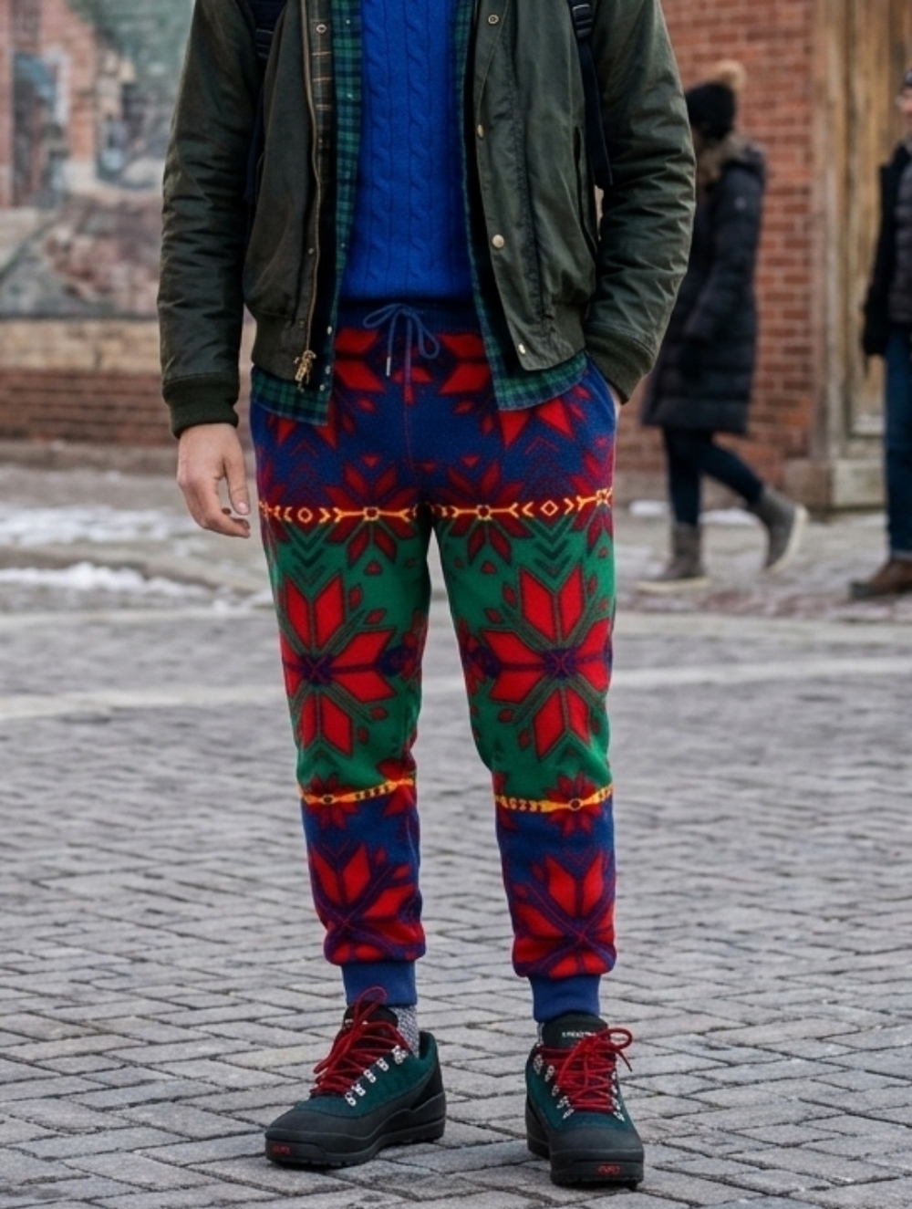 NWOT Polo Ralph Lauren L Indie Sleeze Grunge Apres Ski  Fair Isle Fleece Joggers